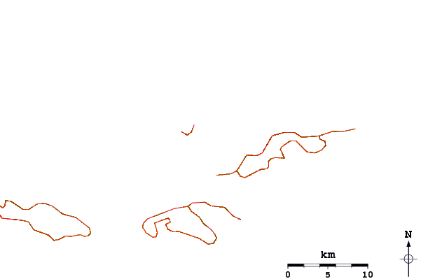 Carreteras y ríos cerca de Sandy Cay