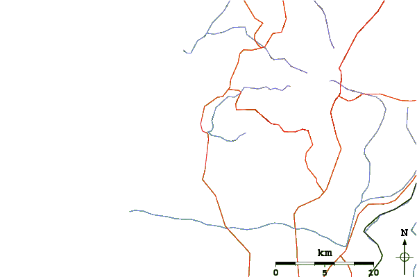 Carreteras y ríos cerca de Santa Caterina