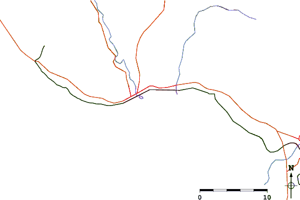 Carreteras y ríos cerca de Santa Cruz Harbour