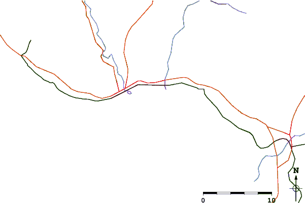 Carreteras y ríos cerca de Santa Cruz Rockview St