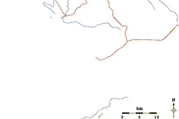 Carreteras y ríos cerca de Santa Cruz