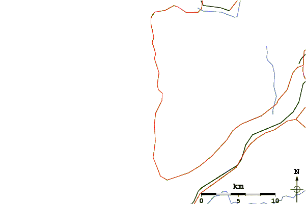 Carreteras y ríos cerca de Santa Maria de Oia