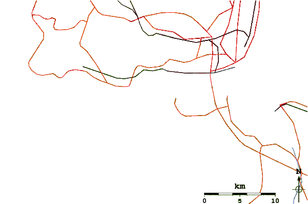 Carreteras y ríos cerca de Sao Joao