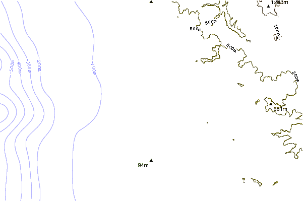 Costa alrededor de Seaside Creek