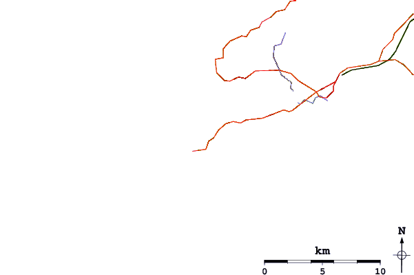 Carreteras y ríos cerca de Sennen Cove