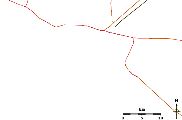 Carreteras y ríos cerca de Shell Island