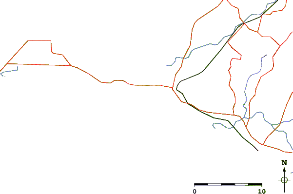 Carreteras y ríos cerca de Shelly Beach