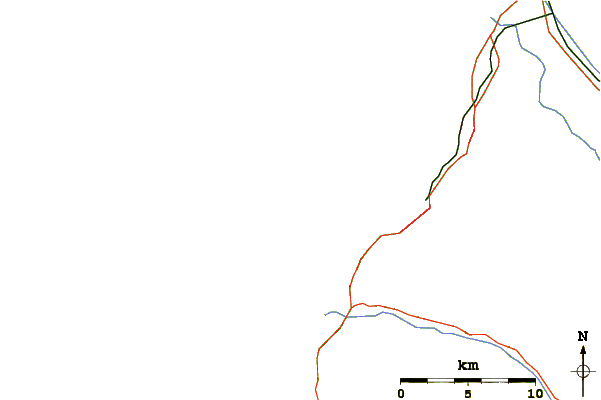 Carreteras y ríos cerca de Spanish Bay-South Moss