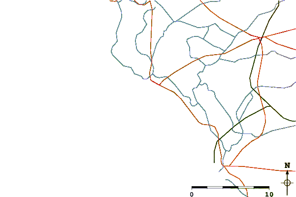 Carreteras y ríos cerca de St Jean de Monts