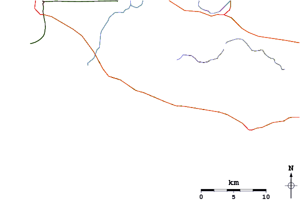 Carreteras y ríos cerca de Staircase Beach