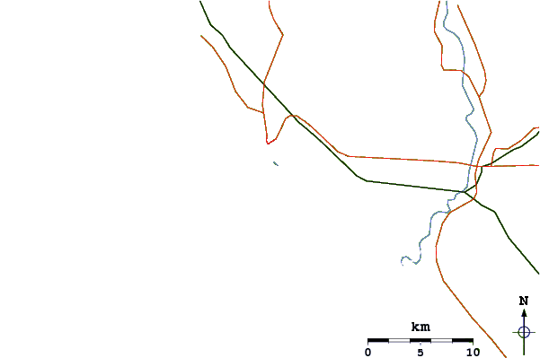 Carreteras y ríos cerca de Stone Islands Escollera