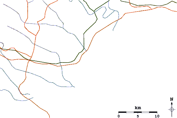 Carreteras y ríos cerca de Super Tubes