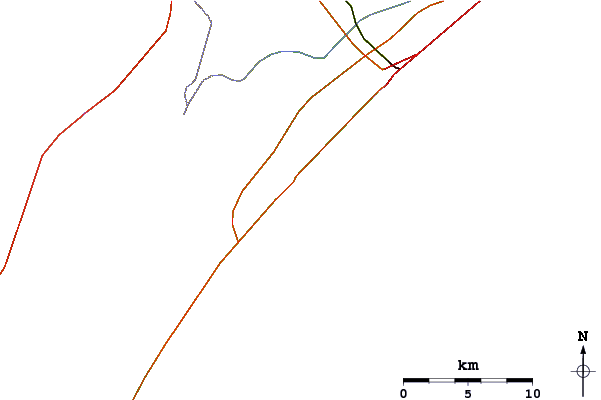 Carreteras y ríos cerca de Surfside Pier