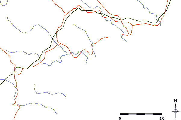 Carreteras y ríos cerca de Taits Beach (Waikari River)