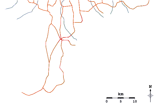 Carreteras y ríos cerca de Tandjungs-Rights