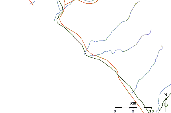 Carreteras y ríos cerca de Trestles (Uppers)