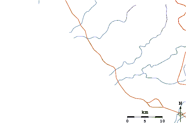 Carreteras y ríos cerca de Trocones