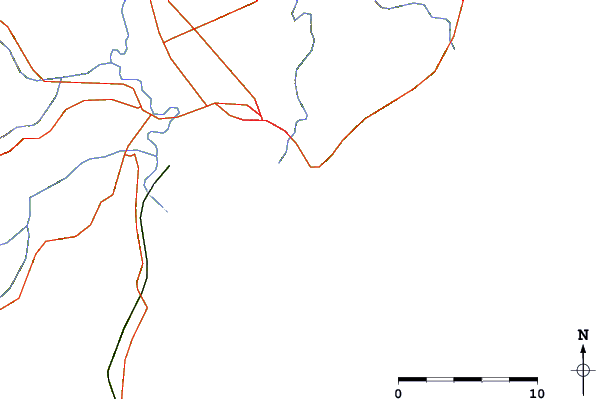 Carreteras y ríos cerca de Tuamotu Island