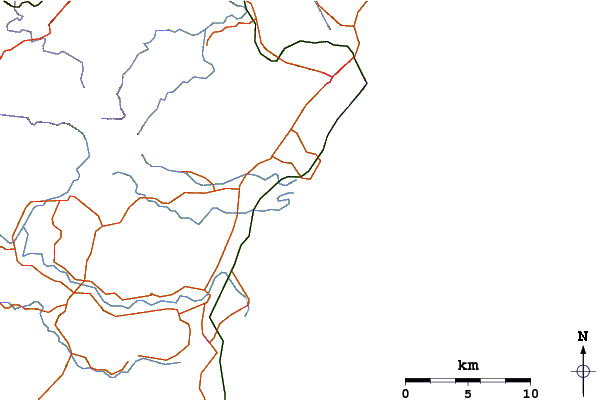 Carreteras y ríos cerca de Valla Beach