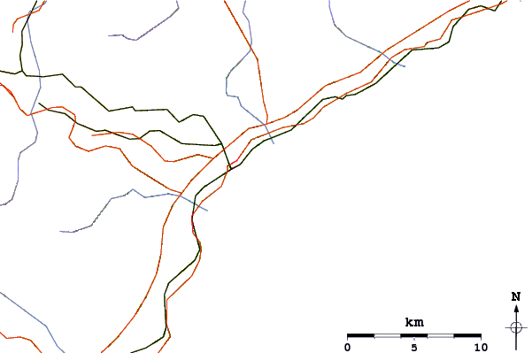 Carreteras y ríos cerca de Varazze