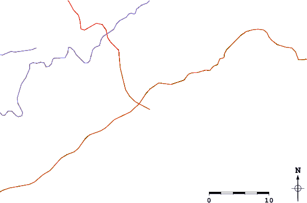Carreteras y ríos cerca de Vermelha do Centro