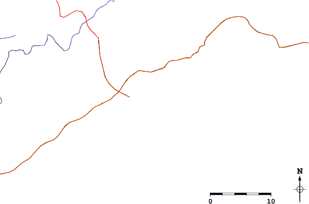 Carreteras y ríos cerca de Vermelha do Sul