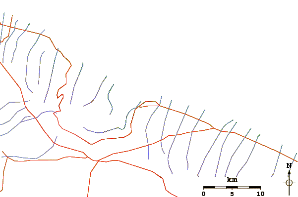Carreteras y ríos cerca de Waipio Bay