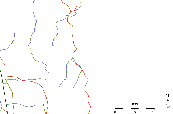 Carreteras y ríos cerca de Whangamata Estuary