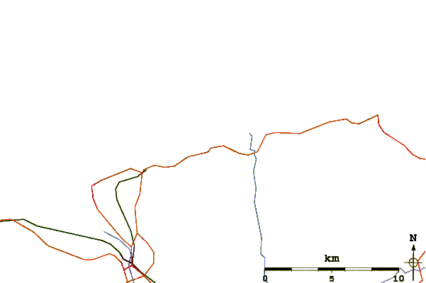 Carreteras y ríos cerca de White Rocks