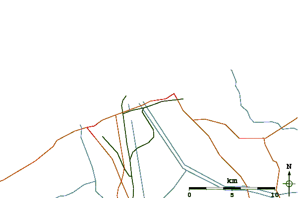 Carreteras y ríos cerca de Zeebrugge