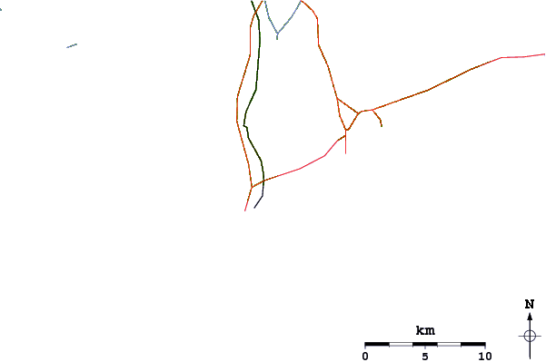 Carreteras y ríos cerca de Zorba