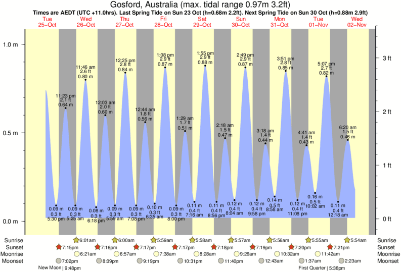 Gráfico de marea por Wamberal Beach cerca a Wamberal Beach surf break