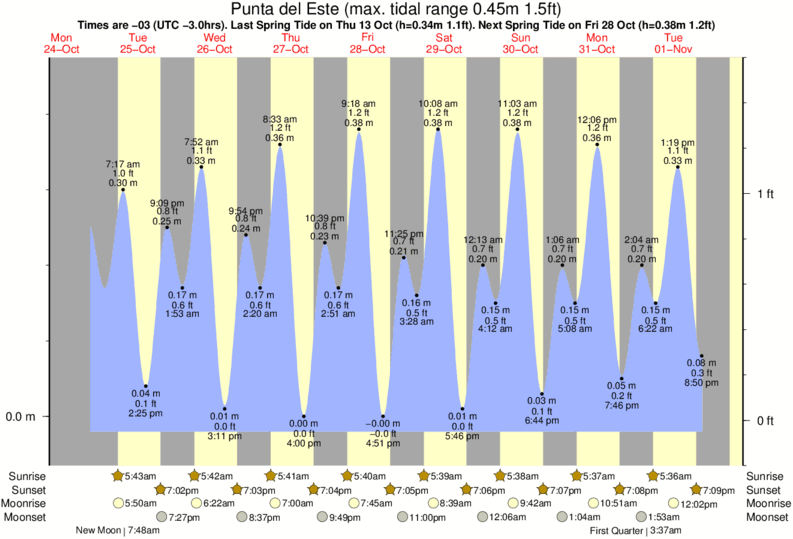 Gráfico de marea para Punta del Este cerca del spot de La Virgen