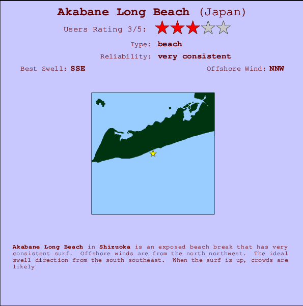 Akabane Long Beach mapa de ubicación e información del spot