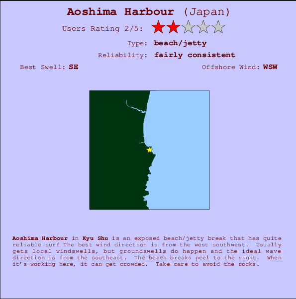 Aoshima Harbour mapa de ubicación e información del spot