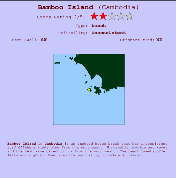 Bamboo Island mapa de ubicación e información del spot