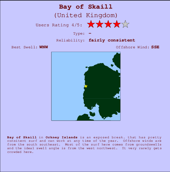 Bay of Skaill mapa de ubicación e información del spot