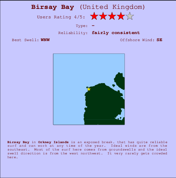 Birsay Bay mapa de ubicación e información del spot