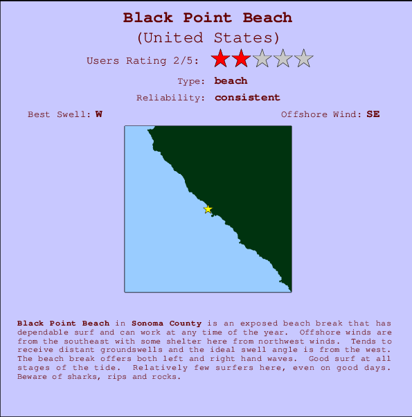 Black Point Beach mapa de ubicación e información del spot