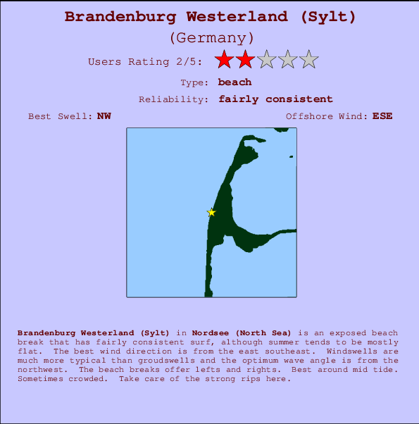 Brandenburg Westerland (Sylt) mapa de ubicación e información del spot