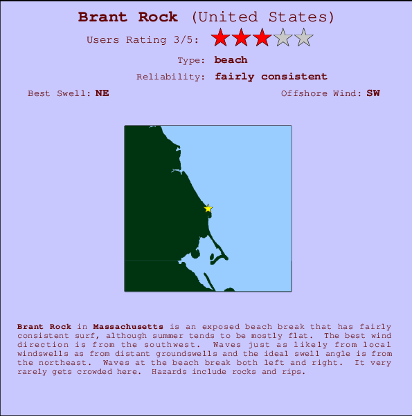 Brant Rock mapa de ubicación e información del spot