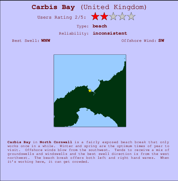 Carbis Bay mapa de ubicación e información del spot