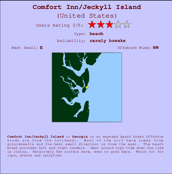 Comfort Inn/Jeckyll Island mapa de ubicación e información del spot