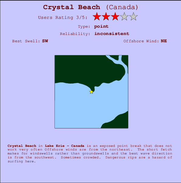 Crystal Beach mapa de ubicación e información del spot