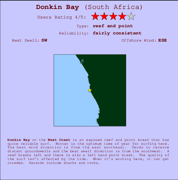 Donkin Bay mapa de ubicación e información del spot