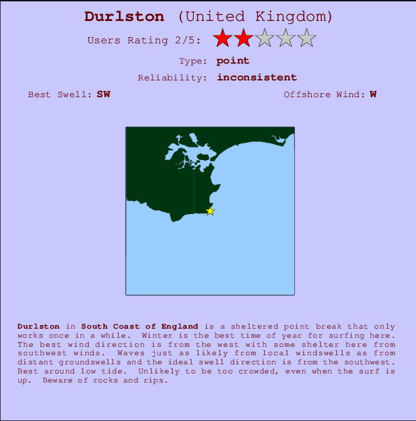 Durlston mapa de ubicación e información del spot