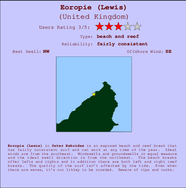 Eoropie (Lewis) mapa de ubicación e información del spot