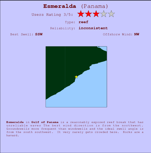Esmeralda mapa de ubicación e información del spot
