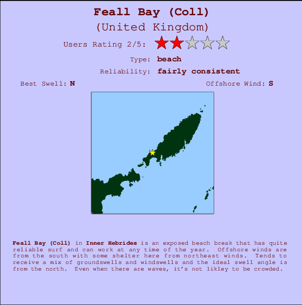 Feall Bay (Coll) mapa de ubicación e información del spot