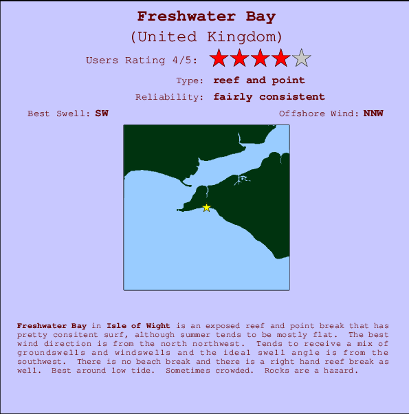 Freshwater Bay mapa de ubicación e información del spot